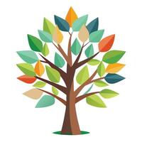 Designed Leaf Tree Cutout Style Isolated on a white Background vector