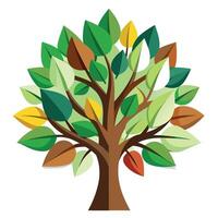 Cutout Leaf Tree A Flat Creation vector