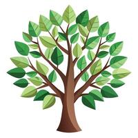 Artistic Leaf Tree Cutout Style Generation vector