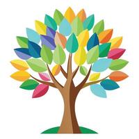 Designed Leaf Tree Cutout Style vector