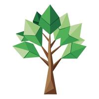 Botanical Tree Flat Paper Leaf Design vector