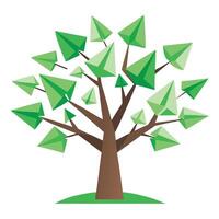 Flight Design Tree Paper Plane Leaves vector