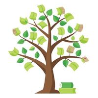 Paper Scroll Tree A Flat Design vector