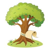 Education Tree Scroll Wrapped Around Trunk vector
