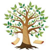 Creative Scroll Tree Flat Leaf Generation vector