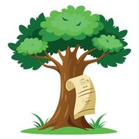 Paper Scroll Wrapped Tree Knowledge vector