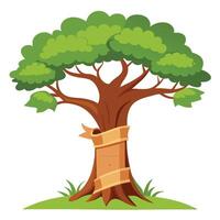 Knowledge Design Scroll Wrapped on Tree vector