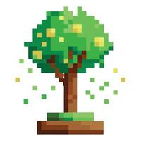 Pixel Explosion Tree A Flat Canopy Design vector