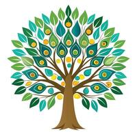 Peacock Feather Tree A Flat Generation vector