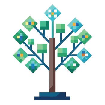 digital pixelado árbol hoja Generacion vector