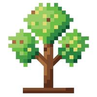 Digital Leaf Tree Pixelated Design vector
