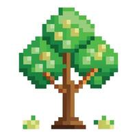 Abstract Pixelated Tree Flat Leaf Style vector