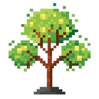 Pixelated Leaf Tree A Flat Style Design vector