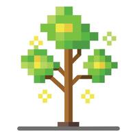 Abstract Digital Tree Pixelated Leaves vector
