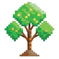 Technology Tree Pixelated Leaves Representation vector