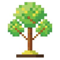 Designed Digital Tree Pixelated Leaves vector