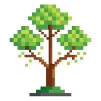 Abstract Digital Tree Pixelated Leaf Representation vector