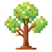Digital Concept Tree Pixelated Leaves vector