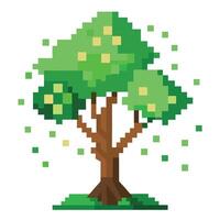 Disappearing Pixel Tree Pixelated Leaves vector