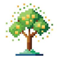 Designed Pixel Tree Disappearing Effect vector