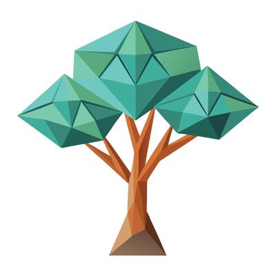 Abstract Tree Flat Polygonal Canopy Design