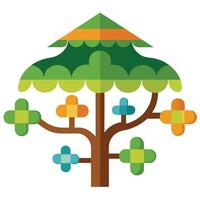 Logic Tree Flat Puzzle Canopy Design vector