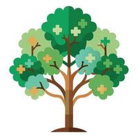 Abstract Tree Flat Puzzle Piece Canopy vector