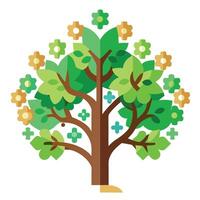Logic Tree Flat Puzzle Piece Leaves Generation vector