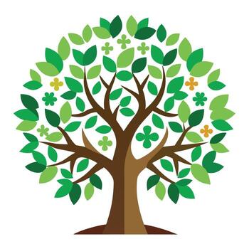 Problem Solving Tree Flat Puzzle Piece Leaves Generation vector