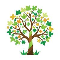 Designed Tree Puzzle Piece Leaves Showing Progress vector