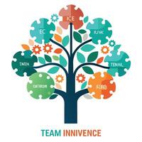 Thinking Tree Puzzle Pieces and Mind Mapping vector
