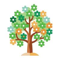 Problem Solving Tree Puzzle Piece Trunk vector