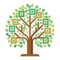 Information Tree QR Code Pattern on Leaves vector
