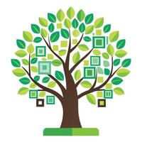 Designed Tree QR Code Pattern Leaves vector