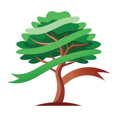 Elegant Tree Flat Ribbon Canopy