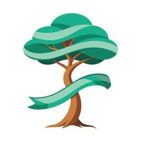 Decorative Tree Flat Ribbon-like Canopy vector