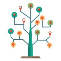 Direction Tree Road Map Lines Forming Branches vector