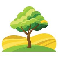 Nature Tree Rolling Hills and Fields Integration vector