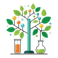 Lab Tree Science Experiment Leaf Design vector