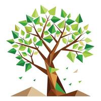 Fragile Tree Shattered Glass Leaf Design vector