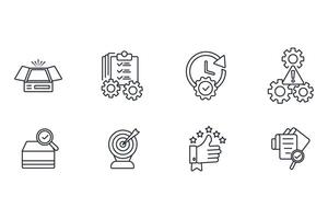 Quality control icon set line icon style vector