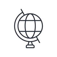 globe line icon style vector