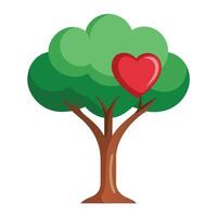 Romance Tree Simple Heart Shaped Design vector