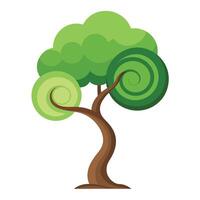 Swirl Trunk Tree Simple Spiraling Design vector