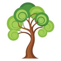 Spiraling Trunk Tree A Simple Flat Design vector