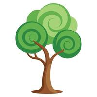 Abstract Tree Simple Flat Spiraling Trunk vector