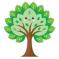 Designed Tree Smiley Faces as Leaves vector