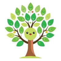 Smiley Face Tree A Flat Design vector