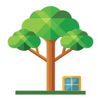 Technology Canopy Tree Solar Panel Style Design vector