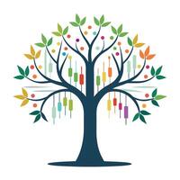 Audio Tree Soundwave Shaped Branches Design vector